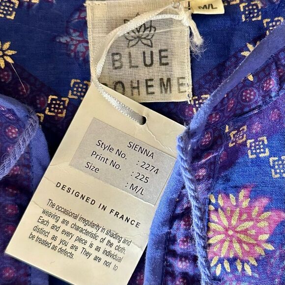 NWT Blue Boheme Sienna Printed Short Dress Indigo OSFM - Picture 5 of 6